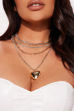Puffy Heart Layered Necklace