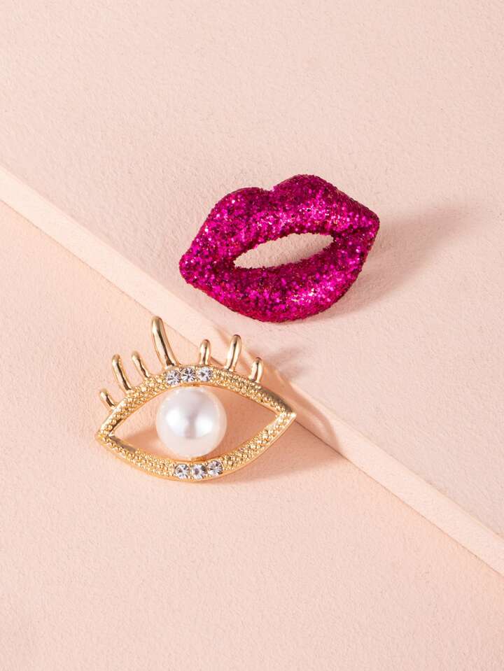 Glitter Lips & Eye Charm Earrings