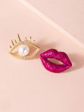 Glitter Lips & Eye Charm Earrings