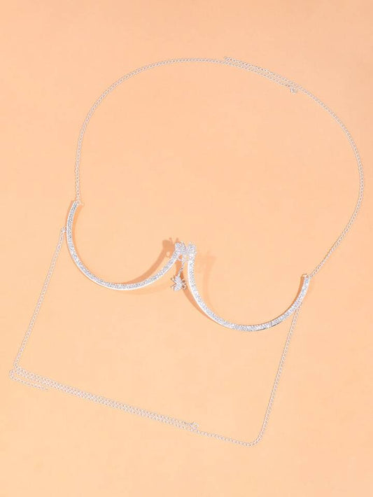 Rhinestone Butterfly Decor Body Chain