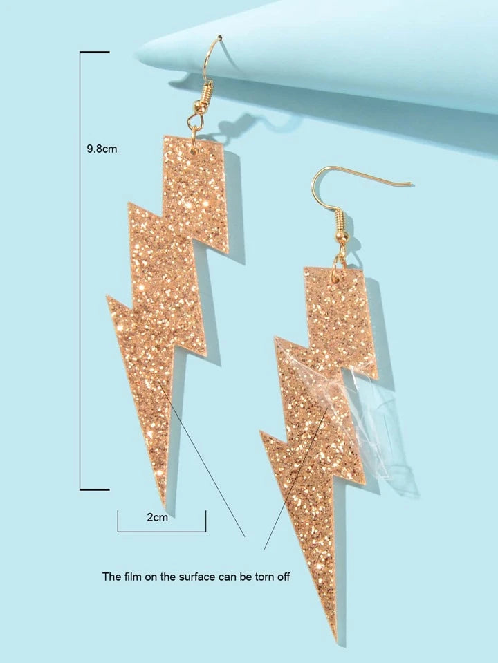 Lightning Decor Drop Earrings