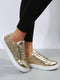 Glitter Metallic Lace-up Front Skate Shoes