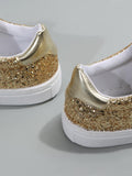 Glitter Metallic Lace-up Front Skate Shoes