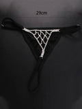 1pc Fashion Rhinestone Decor Panty For Women For Party