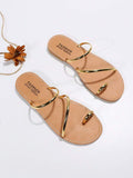 Women Toe Ring Design Flat Sandals, Fashionable Summer Thong Sandals