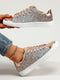 Sporty Skate Shoes For Women, Sequins Decor Lace-Up Front Sneakers