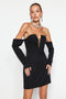 Black Fitted, Stylish Evening Dress TPRAW24EL00128