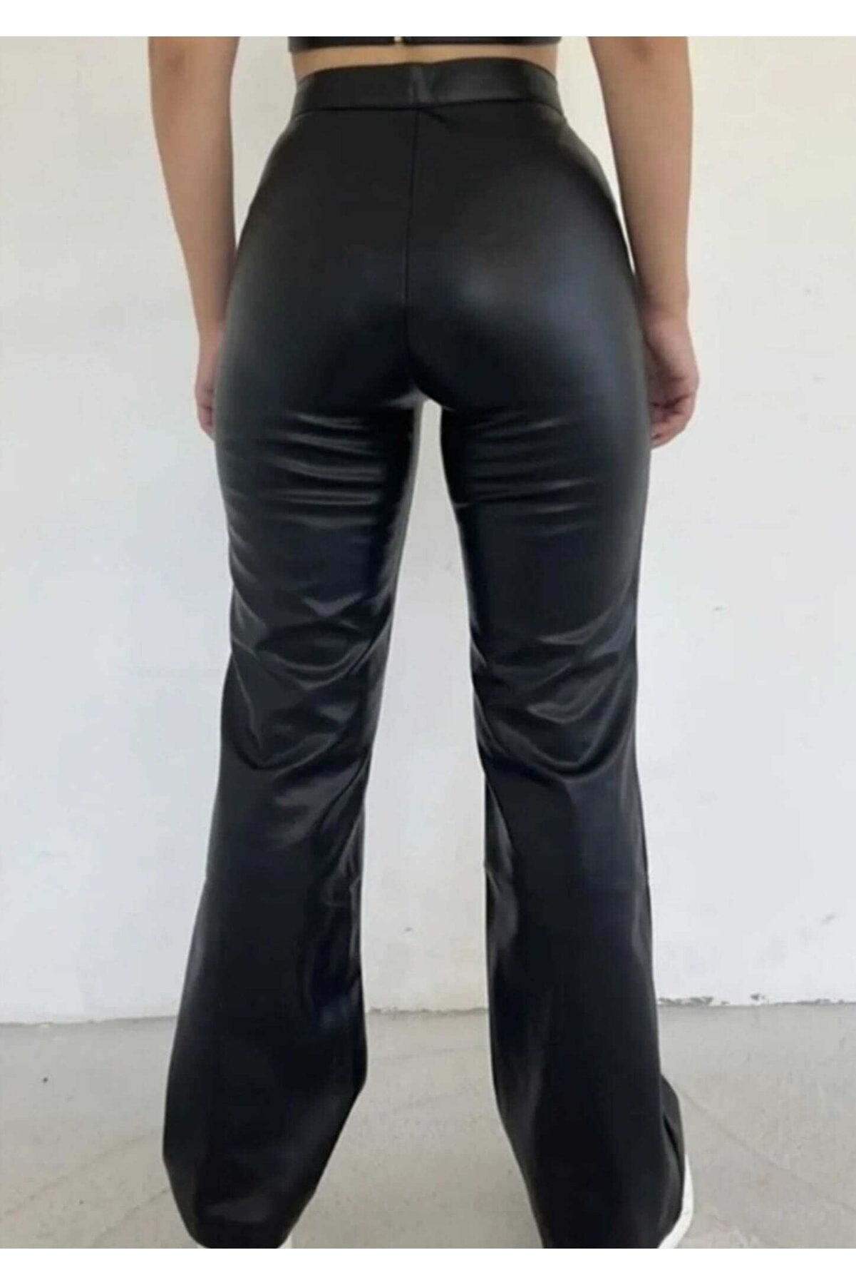 Women's Black Spanish Faux Leather Pants LEATHERSPANISH1234