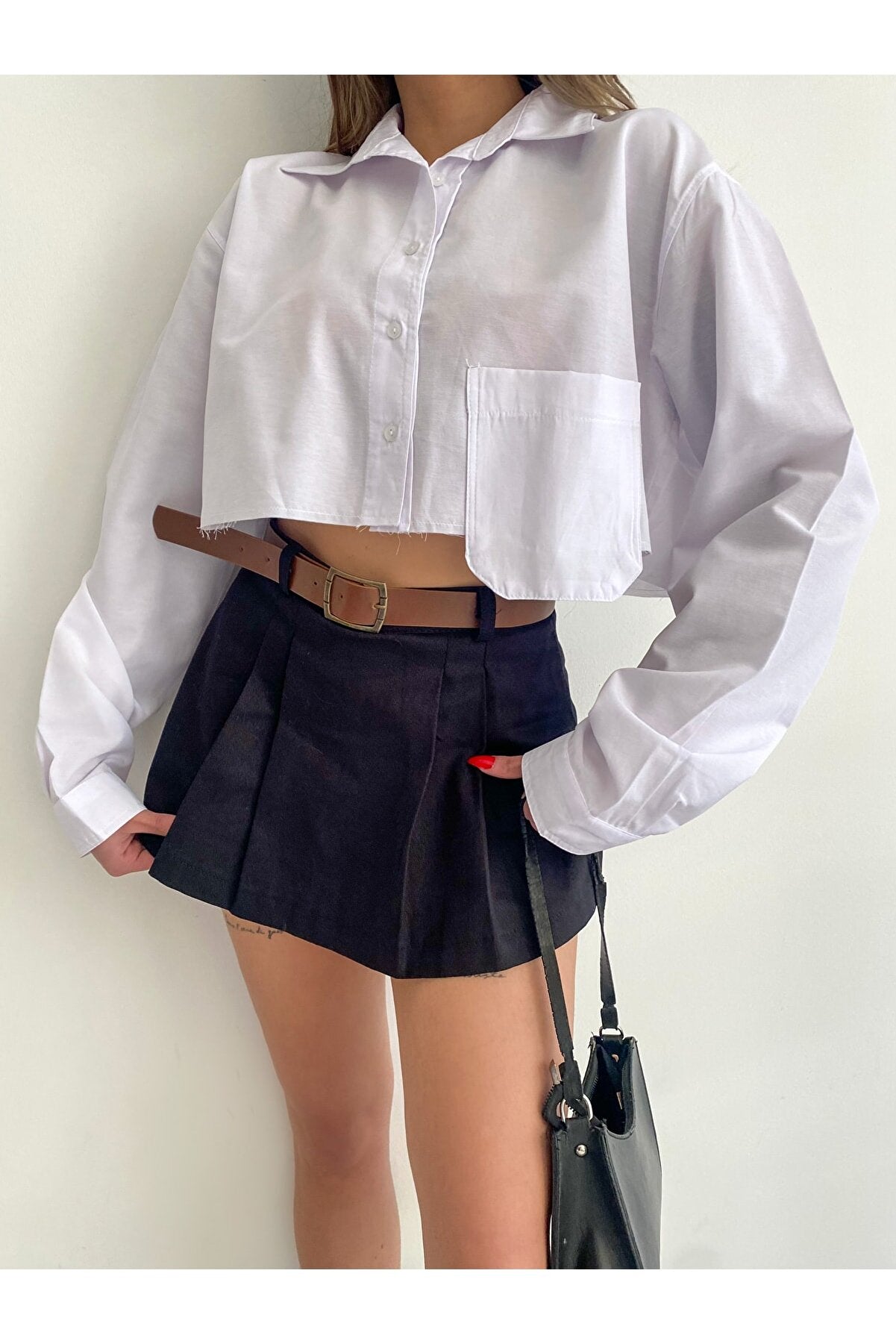 Poplin Crop Shirt White EB13102028