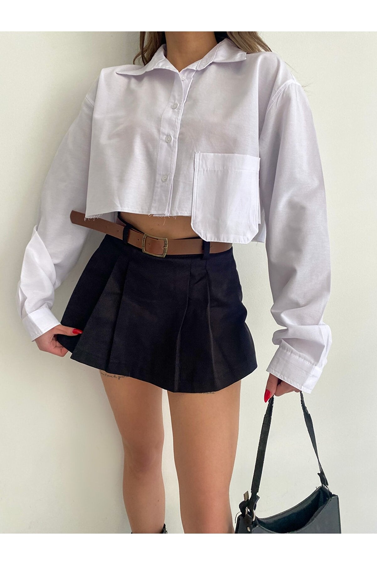 Poplin Crop Shirt White EB13102028