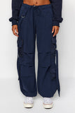 Navy Blue Cargo Pocket Normal Waist Jogger Jeans TWOAW24JE00216