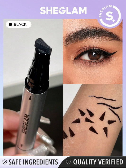 Wing It Waterproof Liner Duo - Black 2 In 1 Waterproof Liquid Eyeliner Wing Stamp Pen Cat Eye Smudge-Proof Long Lasting Ultra-Fine Winged Eyeliner Black Friday Party Eyeliner