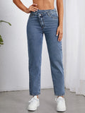 Stepped Waist Mom Fit Jeans