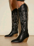 Pointy Toe Below Knee Cowboy Boots