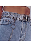 Women's Transparent Eyelet Chain Detail Belt R600stm R600STM