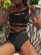 Cut Out One Shoulder Bikini Swimsuit