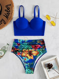 Floral & Tropical Ruched Push Up Bikini Swimsuit