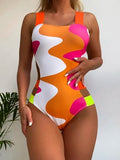 Colorblock Cut-out One Piece Swimsuit