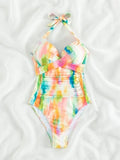 Tie Dye Push Up One Piece Swimsuit