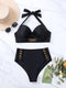 O-ring Detail High Waisted Bikini Swimsuit