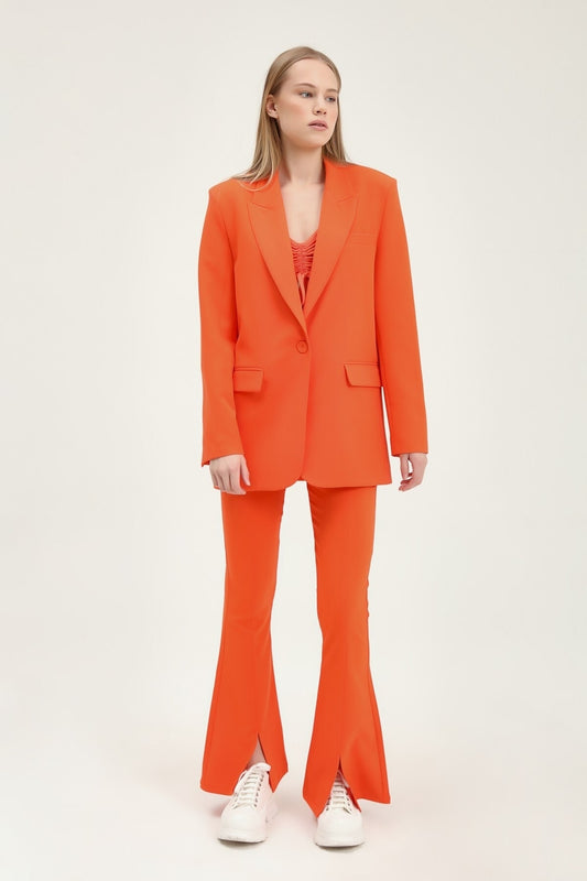 Women's Orange Blazer Jacket