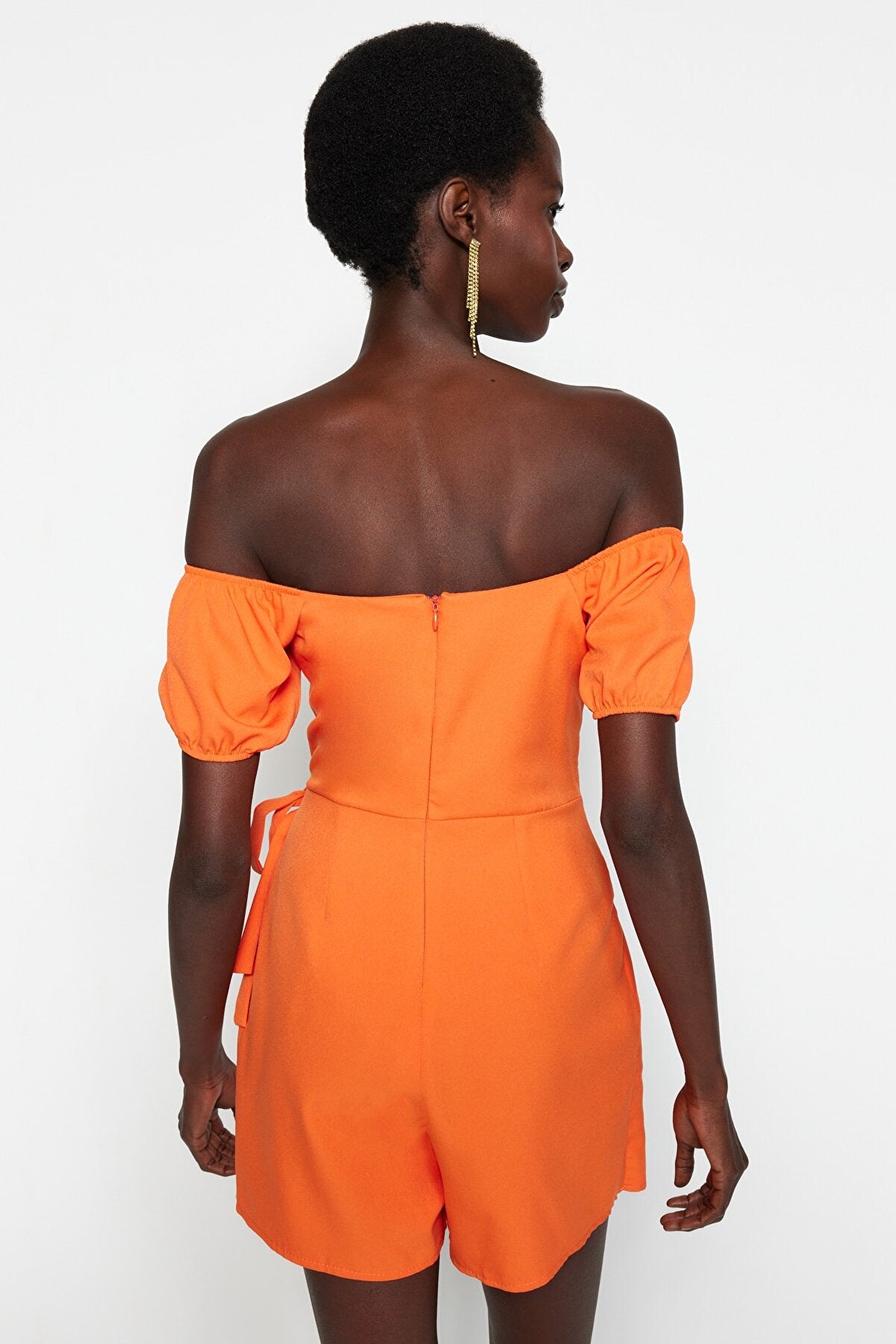 Orange Woven Window/Cut Out Detailed Jumpsuit TPRSS22EL1006