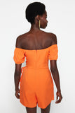 Orange Woven Window/Cut Out Detailed Jumpsuit TPRSS22EL1006