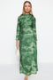 Green Patterned Collar Double Breasted Detailed Woven Dress TCTSS23EB00225