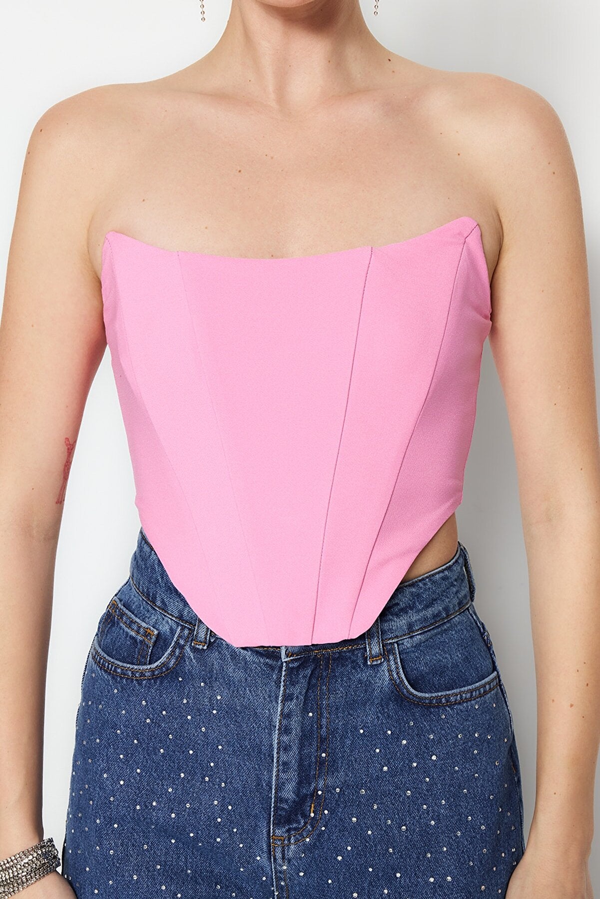 Pink Strapless Bustier TPRSS21BS0032