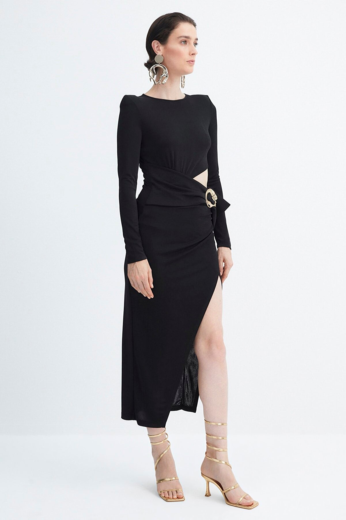 Zeynep Tosun Black Accessory Detailed Dress TPRAW23EL00402