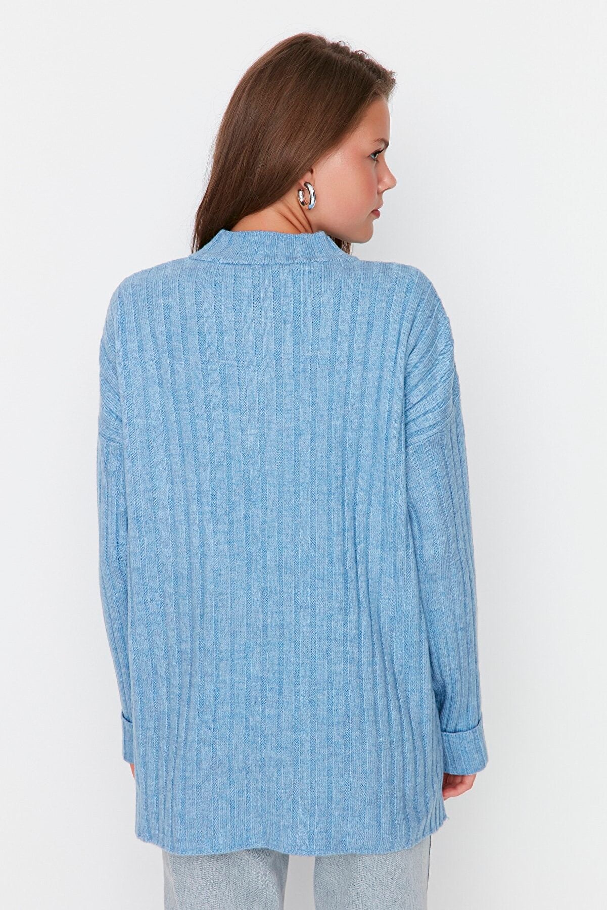 Buttoned Corduroy Knitwear Sweater