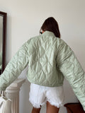 Snap Button Short Coat-Mint Green