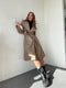 Women's Belted Faux Leather Trench Coat